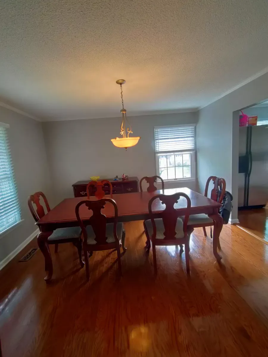 Dining room dusted and floors shined, cleaned by Dust Free By DD in Cleveland, TN