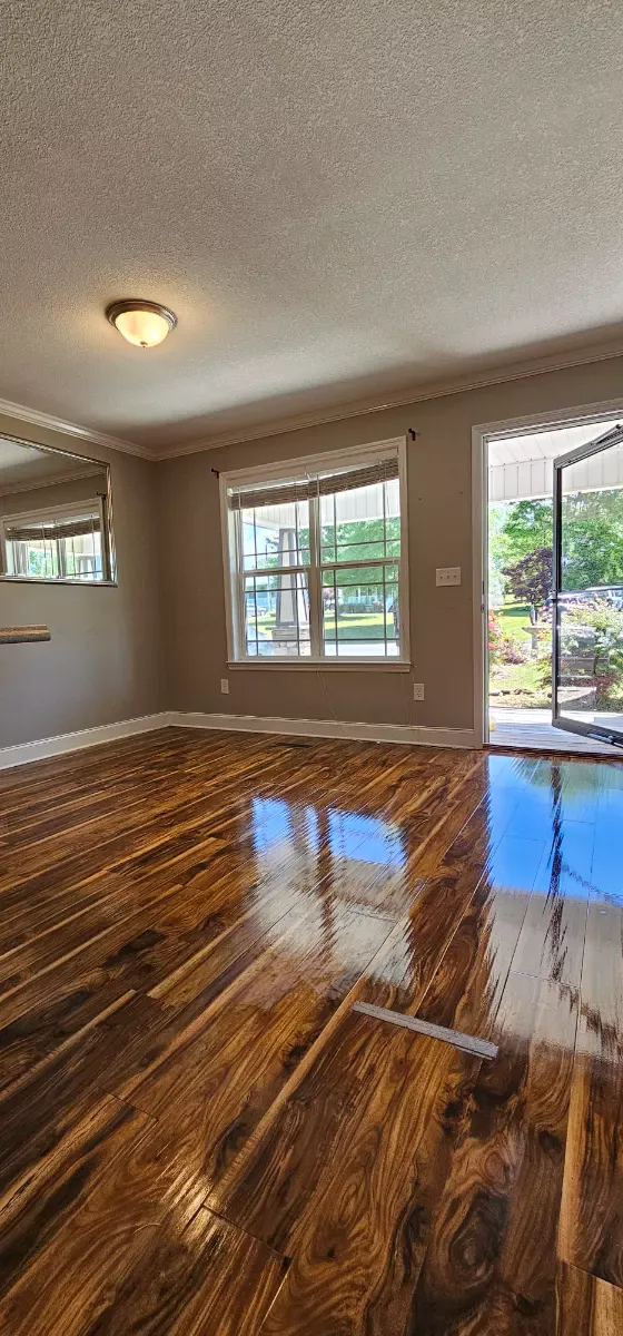 Hardwood floors gleaming after a deep clean, cleaned by Dust Free By DD in Cleveland, TN