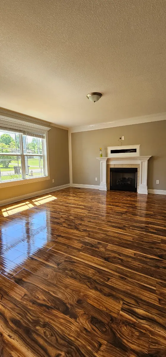 Living room floors polished to a shine, cleaned by Dust Free By DD in Cleveland, TN